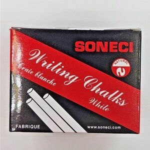 7 SONECI Natural Calcium White Writing Tapered Quality Sanitary Chalk Mega Packs